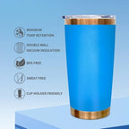 20 oz Tumbler Bulk Stainless Steel Tumblers with Lids and Straws Baby Blue - Image 3