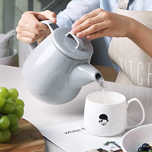 Sweejar 40oz Tea pot with Removable Stainless Steel Infuser,Dishwasher Safe Tea Pots for Loose Tea,Tea Pots with Infuser for Chrismas Women Gift (Gray) - Image 4
