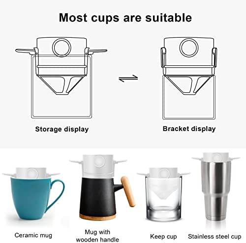 Coffee Filters Portable Foldable Coffee Filter Stainless Steel Easy Clean Reusable Coffee Funnel Paperless Pour Over Holder Coffee Dripper - Image 6
