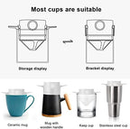Coffee Filters Portable Foldable Coffee Filter Stainless Steel Easy Clean Reusable Coffee Funnel Paperless Pour Over Holder Coffee Dripper - Image 6