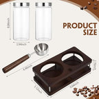 Suclain Glass Coffee Grounds Container with Shelf 2 x 44 oz Glass Coffee Bean Storage Canisters with Airtight Thread Lid and Measuring Spoon for Kitchen Sugar(Modern Style, Stainless Steel) - Image 2