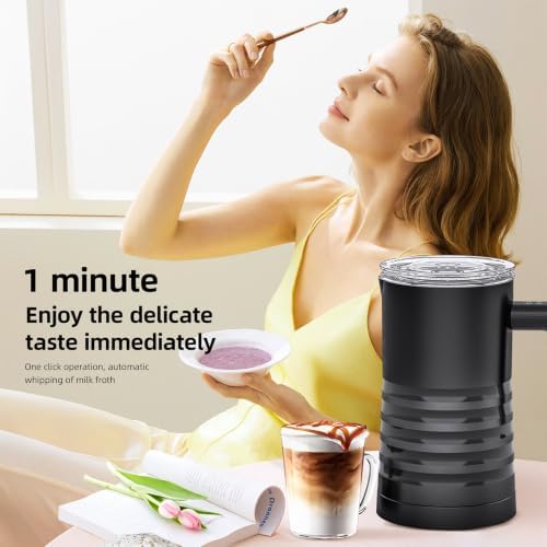 4 in 1 Electric Milk Frother and Steamer, 580ml Automatic Milk Warmer with Non Stick Interior, Hot and Cold Foam Maker for Coffee, Latte, Cappuccino, Hot Chocolate (US Plug) - Image 6