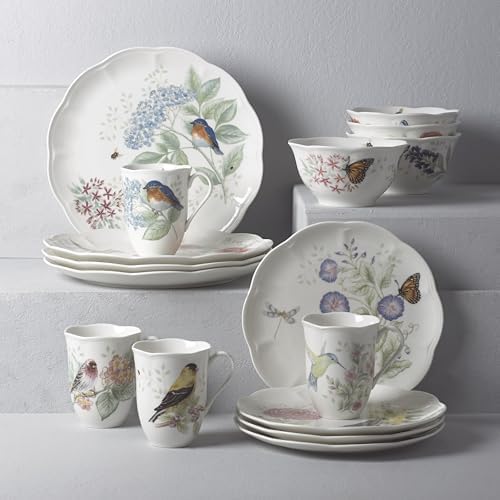 Lenox Butterfly Meadow Flutter Porcelain 12-Piece Dinnerware Set for 4 - Image 4