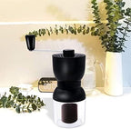 Coffee Grinder Manual Coffee Grinder with Ceramic Burrs Hand Coffee Mill with Two Containers Adjustable Coarseness Refillable Lids - Image 2