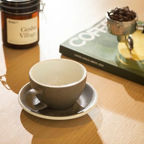 Loveramics Coffee Cup Ceramic, 10 oz Latte Art Cup with Saucer for Cappuccino, Tea, Espresso, Thick - walled stoneware Cappuccino mug Set for Cafe and Barista - (Granite, 10OZ, 1 Cup and 1 Saucer) - Image 6