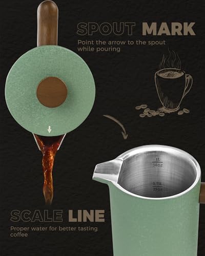 POLIVIAR French Press Coffee Maker & Manual Coffee Grinder - Image 5