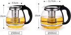Tea Glass Teapot with Removable Infuser Stovetop Safe Tea Kettle Tea Pot Loose Leaf Tea Maker (Size : 1.5L) - Image 2
