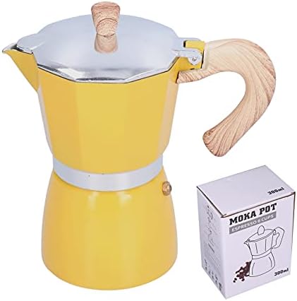 Gavigain Classic Italian Coffee Pot 6 Cup/10 Oz Stovetop Espresso Maker for Gas & Electric Stove Top for Greca Coffee Maker, Cafeteras or Latte Yellow - Image 6