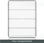 mDesign Plastic Stackable Tea Bag Storage Organizer Bin with 4 Divided Compartments - Holder for Kitchen Cabinet, Pantry, Countertop - Holds Sugar Packets, Coffee Pods, Ligne Collection, 2 Pack- Clear - Image 3