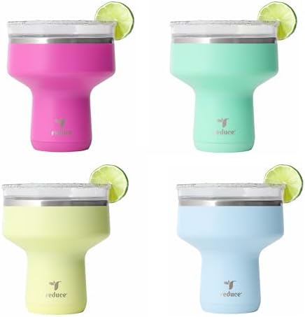REDUCE Saltini 16oz Margarita Tumbler - Insulated Cocktail Glass - 4 Pack by Reduce