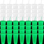 Honeydak 60 Pack 24 oz Glow in the Dark Halloween Cups, Fluorescent Green by Honeydak