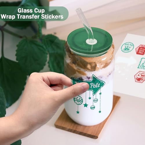 WHEATHUSK 20 Pack Glass Cups with Acrylic Lids and Glass Straws 16oz Iced Coffee Cups Clear Glass Tumbler Can Shaped Drinking Glasses, Cute Glass Smoothie Cups for Tea Beer Soda Whiskey Gift - Image 3
