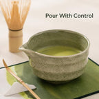 Ceramic Matcha Tea Set with Spouted Bowl, Bamboo Whisk for Tea Rituals - Image 2