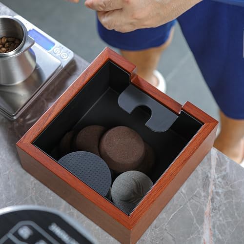 Espresso Knock Box Rosewood Portafilter Tamping Stand - Image 6