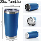 HASLE OUTFITTERS 20oz Tumblers Stainless Steel Mugs with Lid Double Wall Vacuum Insulated Coffee Cups for Cold & Hot Drinks (20oz-Dark Blue, 8 Pack) - Image 2