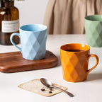 11 Ounce Porcelain Mugs, Set of 6, Tea and Cocoa Mug Set, Blue, Matte - Image 3