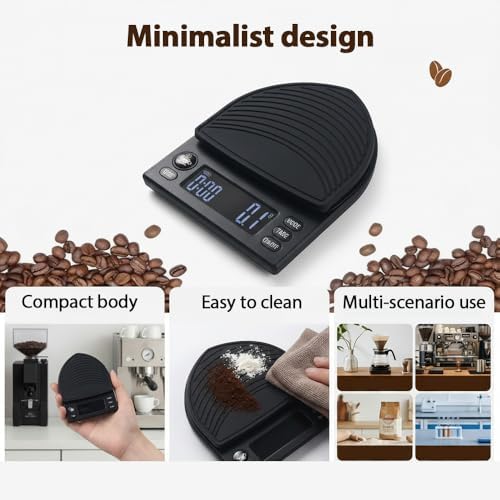 Mini Coffee Scale with Timer, 0.1g Digital Espresso Scale, 4 Units g/oz/lb/ml, Compact Kitchen Scale with LED Display & Silicone Pad for Coffee, Baking, Small Items - Image 7