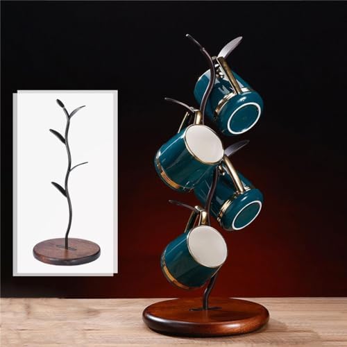 Coffee Mug Holder Countertop Tree Wooden Base Stands for Counter - Image 5