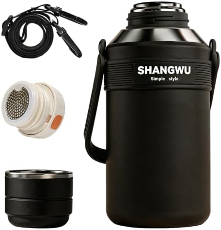SHANGWU 40OZ Large Insulated Tumbler, 316 Food Grade Stainless Steel Vacuum Travel Cup, 24H Hot Cold for Camping Sports Outdoor(Gentleman Black, 40OZ 316 Stainless Steel Vacuum Insulated Water Bottle) by Unknown