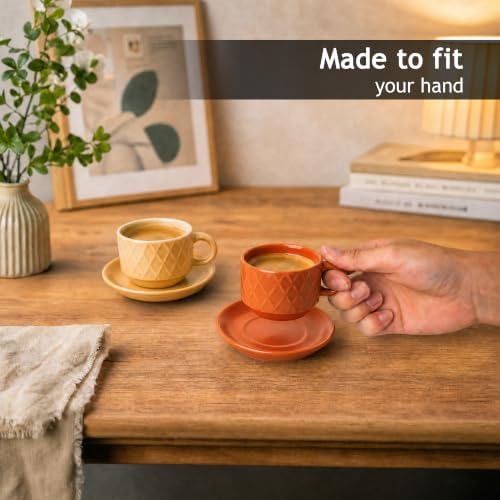 MIAMIO - Espresso Cups 6-Pack (2.5 oz) - Palmanova Collection (Magma) - Image 7