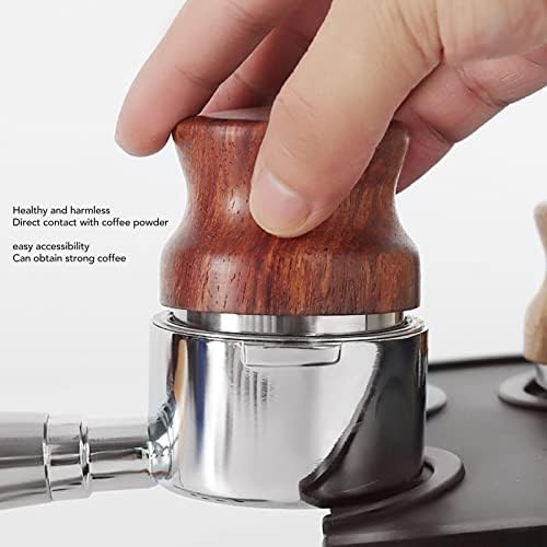 Coffee Distributor, Hand Coffee Leveler, 304 Stainless Steel Espresso Coffee Tamper with Rosewood Handle, Unifrpm Extraction Espresso Tamper, Mirror Polished Coffee Leveler for Coffee Lovers(53mm) - Image 5
