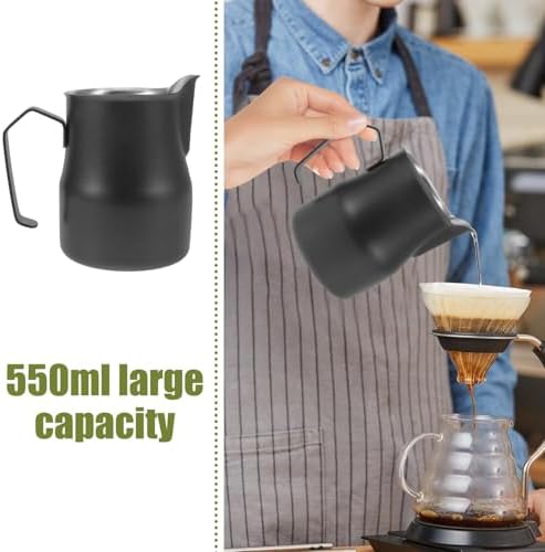 jojofuny 3pcs Stainless Steel Frother Pitcher for Latte Art Embossed Design Espresso Steamer Cup for and Enthusiasts - Image 4
