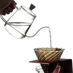 Coffee Pots Drip Coffee Pot Gooseneck Spout Coffee Drip Kettle High Borosilicate Heat Resistant Glass 600ml Transparent Coffee Kettle Pour Gooseneck Kettle Over - Image 2