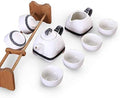 Japanese Cast Iron Tetsubin Teapot Japanese Style Ceramic Porcelain Tea Cup Set, Kung Fu Tea Set Teapot and Tea Cup 8 Pcs, for Home Office Business Tea Acc by Unknown