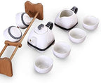 Japanese Cast Iron Tetsubin Teapot Japanese Style Ceramic Porcelain Tea Cup Set, Kung Fu Tea Set Teapot and Tea Cup 8 Pcs, for Home Office Business Tea Acc by Unknown