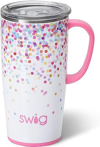 Swig Life 22oz Insulated Travel Mug with Handle & Lid, Confetti by SwigLife