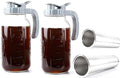 64 OZ Cold Brew Coffee Maker 2 Quart Mason Jar Glass Iced Tea Pitcher With Stainless Steel Filter Half Gallon Pitcher With Spout Lid For Iced Coffee,Tea & Lemonade,Sun Tea Airtight & Leak-Proof 2 PACK by GMCOZY