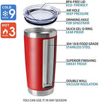 HASLE OUTFITTERS 20oz Tumblers Stainless Steel Mugs with Lid Double Wall Vacuum Insulated Coffee Cups for Cold & Hot Drinks (20oz-Red, 8 Pack) - Image 4