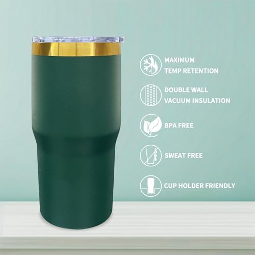 20 oz Tumbler Bulk Stainless Steel Tumblers with Lids and Straws Army Green - Image 3