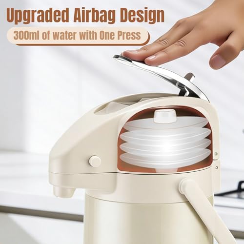 Coffee Dispenser with Pump, 84.5 oz Airpot Carafe, White, 1 Count - Image 5