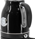 1.8 Quart Electric Tea Kettle and 2 Slice Toaster Combo, Retro Kitchen Appliance Set with Adjustable Browning and Water Temperature Gauge (Black) - Image 6