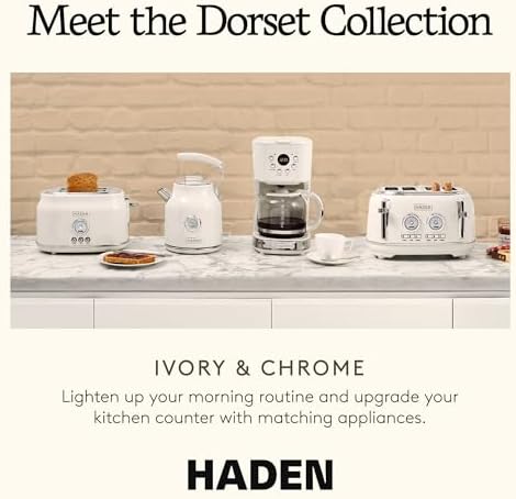 Haden Dorset 2 Slice Extra Wide Slot Toaster, Cool Touch Exterior, Ivory - Image 5