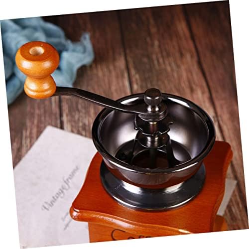 Coffee Bean Grinder Manual Vintage Hand Crank, Ceramic Wood - Image 7