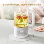 Bear HK-5L06P04 Mini Health Pot, Electric Kettle Tea Maker with Infuser, Glass Kettle & 316L Stainless Steel, 6 Auto Menus, 0.6L Compact Size, White - Image 6