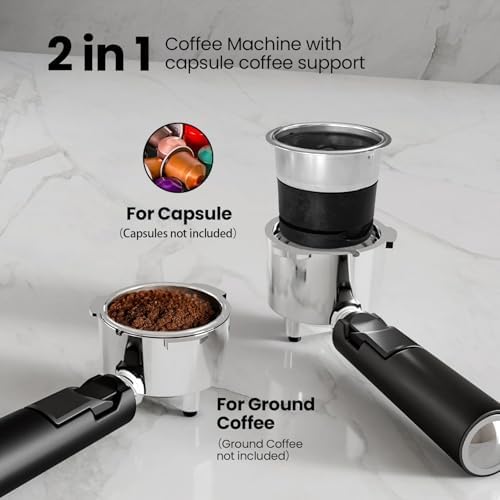 Electactic 20 Bar Professional Compact Espresso Cappuccino Machine with Auto Milk Frother, Stainless Steel Coffee Maker for Cappuccino, Latte - Image 4