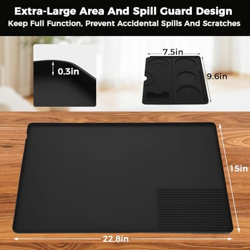 4-in-1 Silicone Coffee Mat for Ninja Luxe Cafe ES601/ES701 – Top Mat + Coffee Maker Mat + Espresso Tamping Mat + Tamper Base - Food Grade Silicone Espresso Mat for Ninja luxe Cafe Accessories - Image 4