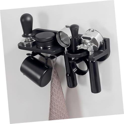 Black ABS Coffee Machine Organizer Wall Shelf for 51mm Espresso - Image 4
