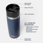 YETI Rambler 16 oz Travel Bottle, Stainless Steel, Vacuum Insulated with Leakproof Commuter Cap, Cape Taupe - Image 2
