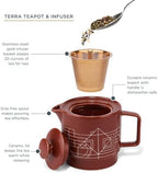 Tea Forte Ceramic Teapot with Infuser, Frank Lloyd Wright, 20 oz - Image 2