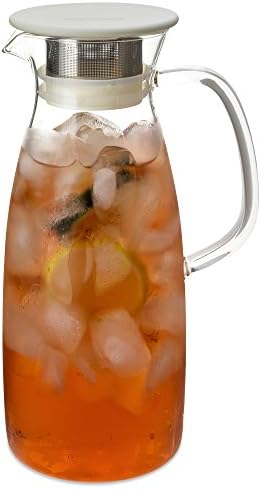 FORLIFE Mist Glass Ice Tea Jug , 50-Ounce, White by Unknown