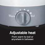 Proctor Silex 32oz Adjustable Temperature Hot Pot, Electric Kettle for Tea, Boiling Water, Cooking Ramen, Noodles and Soup, PFAS-Free Nonstick Coating, White (48507MN) - Image 6