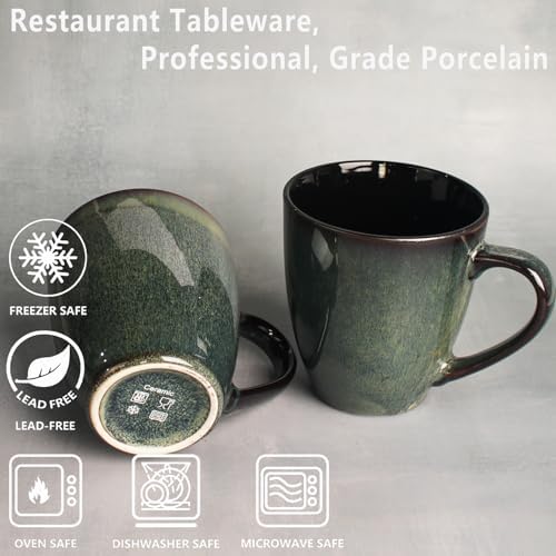 13.5 Oz Coffee Mugs, Ceramic Coffee Mugs with Texture Patterns for Man,Woman,Dad,Mom, Modern Coffee Mugs Set of 4 for Latte/Cappuccino/Cocoa, Dishwasher&Microwave Safe - Image 3