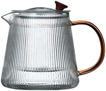 Loose Leaf Teapot Glass Teapot Kettle Infuser Pot with Removable Strainer Hand Blown Borosilicate Stovetop Heating Spout Comfortable Handle S, 800ML by Unknown