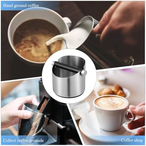Coffee Knock Box with Removable Bar Grounds Container Stainless Steel - Image 7