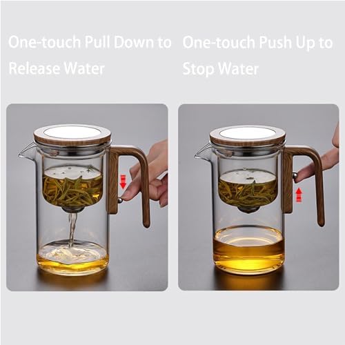 800ml+4 Cups Witchcraft Magic Glass Teapot with Infuser Strainer and Lid for Loose Leaf Tea Herbal, Magnetic Water Separation Tea Maker Kettle with Cups Clear Tea Pot - Image 2