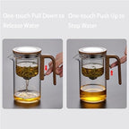 800ml+4 Cups Witchcraft Magic Glass Teapot with Infuser Strainer and Lid for Loose Leaf Tea Herbal, Magnetic Water Separation Tea Maker Kettle with Cups Clear Tea Pot - Image 2